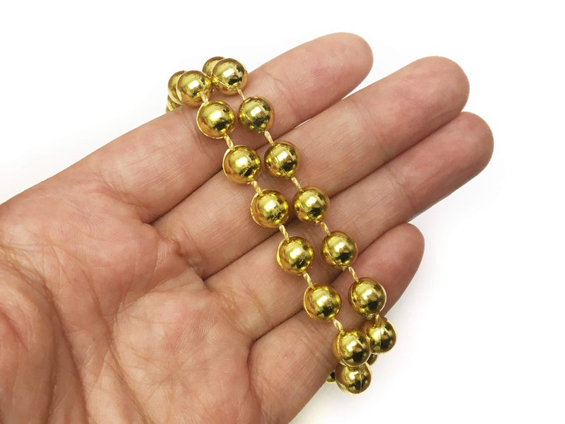 ALL in ONE 10M/32FT Roll of Gold Color Beads Pearl String Bead Chain for DIY Craft Decorating Wedding Party Supplies (Gold 8mm Round Bead) - Image 3